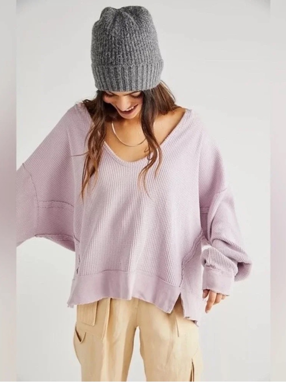 Free People We The Free Buttercup Thermal In Pale Purple Women Size Large